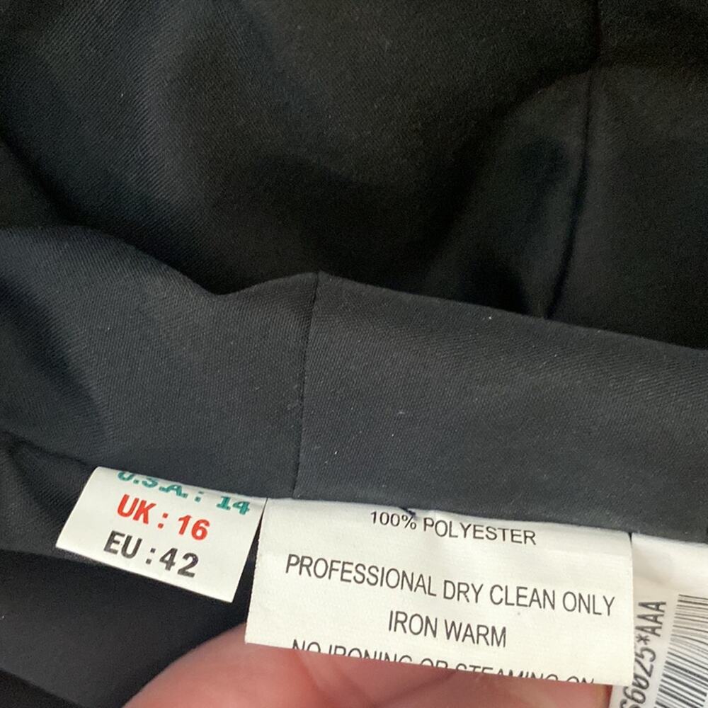 Belsoie Black Satin Maxi Bridesmaid Dress EUC Sz 14 Sleeveless Polyester - Picture 8 of 14